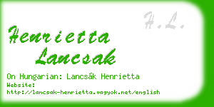 henrietta lancsak business card